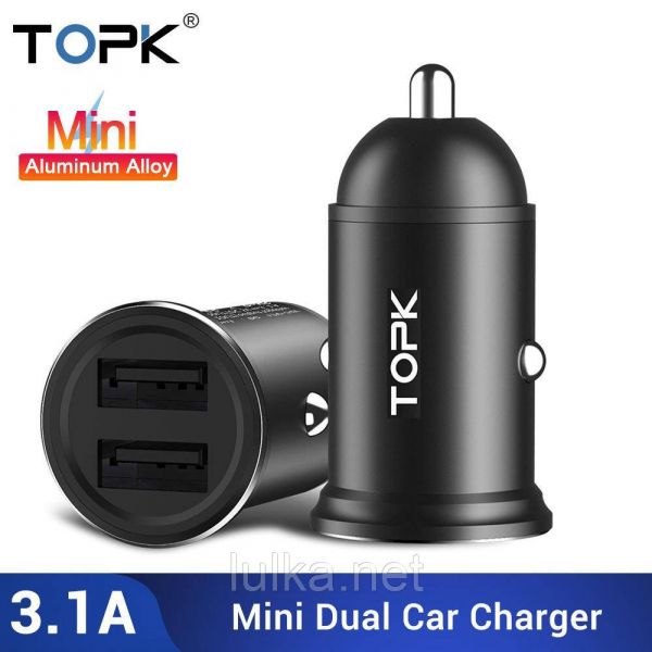 Автомобильное зарядное устройство для TOPK Quick Charge 3.0. 2 USB порта Автомобильное зарядное устройство для TOPK Quick Charge 3.0. 2 USB порта