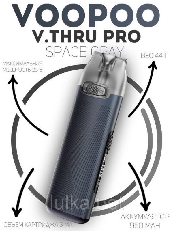 Voopoo V.THRU Pro Pod System Kit 25W 900 mAh (Space Gray) Voopoo V.THRU Pro Pod System Kit 25W 900 mAh (Space Gray)