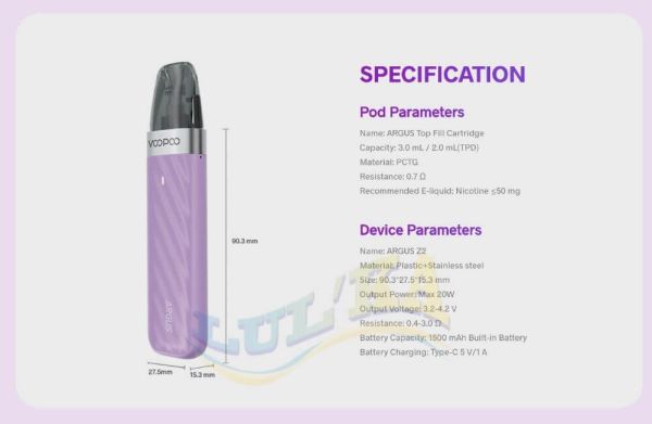 Voopoo Argus Z2 Pod Kit 1500mAh (Mint Blue) Voopoo Argus Z2 Pod Kit 1500mAh (Mint Blue)