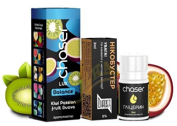 Набор Chaser Lux Kiwi Passion fruit Guava Salt (50 мг/мл) 30 мл. Набор Chaser Lux Kiwi Passion fruit Guava Salt (50 мг/мл) 30 мл.