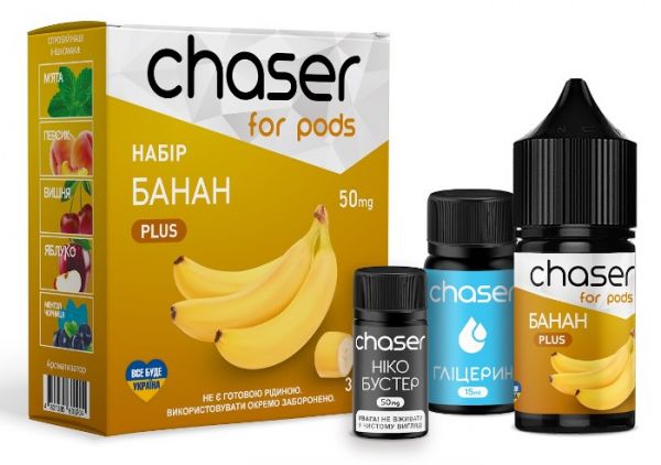 Набор Chaser for pods Salt Banana (50 мг/мл) 30 мл Набор Chaser for pods Salt Banana (50 мг/мл) 30 мл