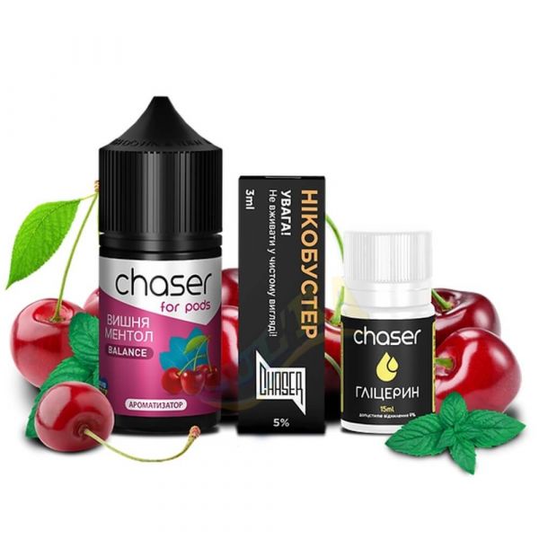 Набор Chaser for pods Salt Cherry menthol (50 мг/мл) 30 мл. Набор Chaser for pods Salt Cherry menthol (50 мг/мл) 30 мл.
