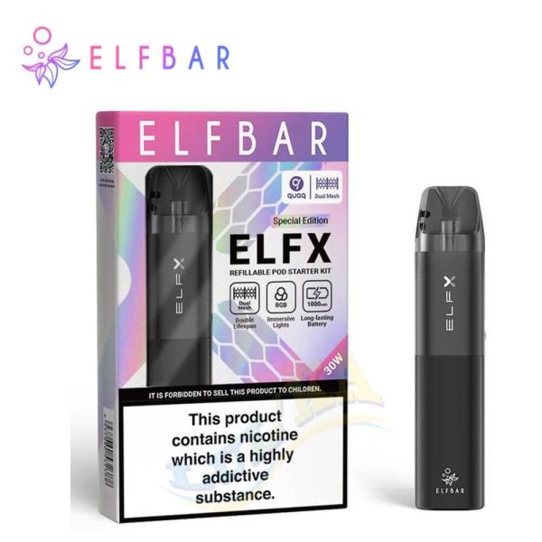 Elf Bar ELFX Pod Kit 1000mAh (Black) Elf Bar ELFX Pod Kit 1000mAh (Black)