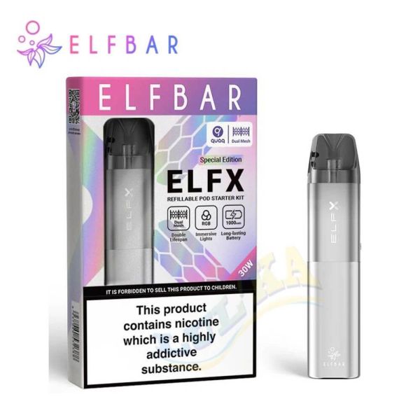 Elf Bar ELFX Pod Kit 1000mAh (Silver) Elf Bar ELFX Pod Kit 1000mAh (Silver)