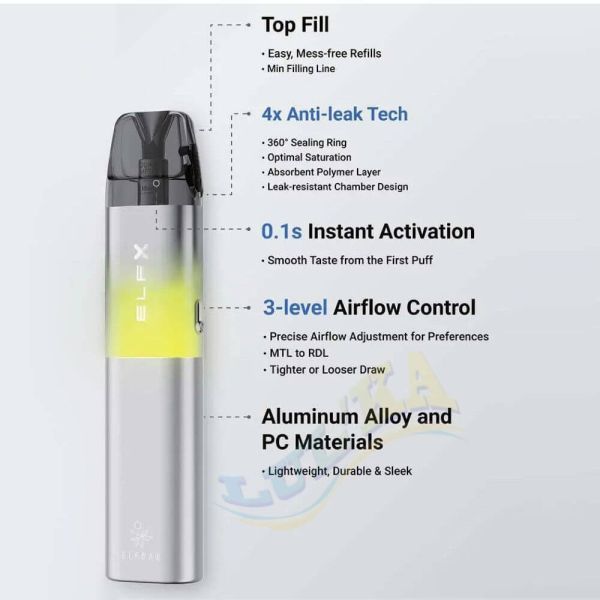 Elf Bar ELFX Pod Kit 1000mAh (Silver) Elf Bar ELFX Pod Kit 1000mAh (Silver)