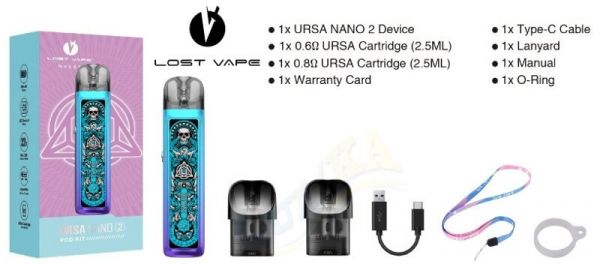 Lost Vape Ursa Nano 2 Pod Kit 900mAh (Chrome Soul) Lost Vape Ursa Nano 2 Pod Kit 900mAh (Chrome Soul)