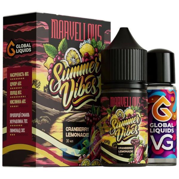 Marvellous Summer Vibes Cranberry Lemonade 30мл. Marvellous Summer Vibes Cranberry Lemonade 30мл.