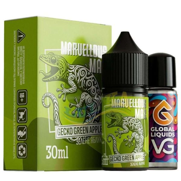 Marvellous Max Gecko Green Apple 30 мл.  Marvellous Max Gecko Green Apple 30 мл.