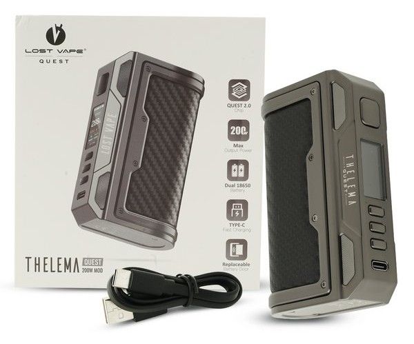 Lost Vape Thelema Quest 200W Box Mod (Gunmetal Carbon Fiber) Lost Vape Thelema Quest 200W Box Mod (Gunmetal Carbon Fiber)