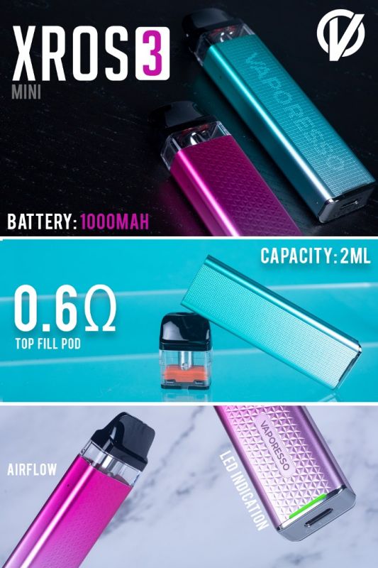 Vaporesso XROS 3 MINI Pod Kit 1000 mAh (Sky Blue) Vaporesso XROS 3 MINI Pod Kit 1000 mAh (Sky Blue)