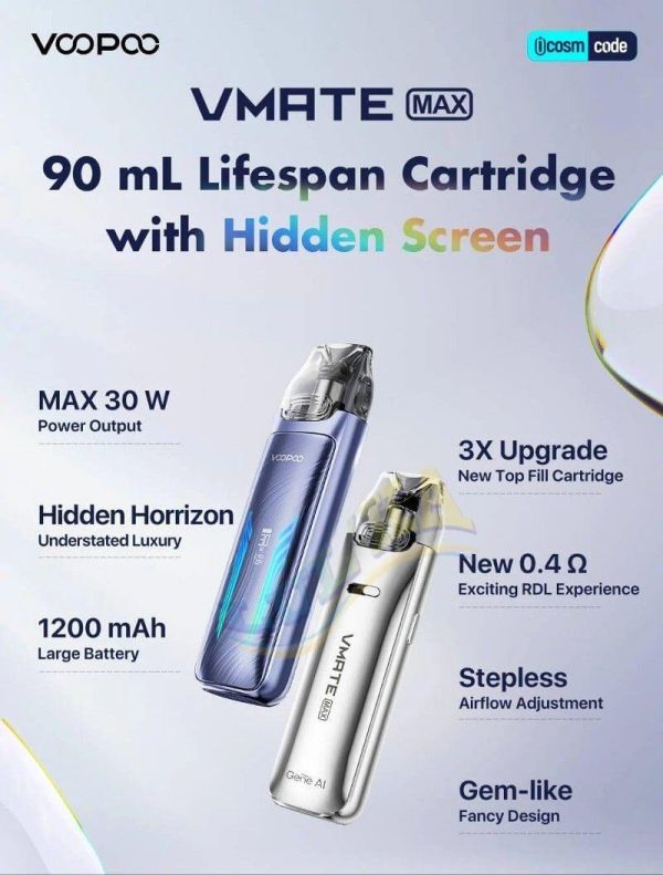 Voopoo VMATE MAX Kit 1200mAh (Onyx Black) Voopoo VMATE MAX Kit 1200mAh (Onyx Black)