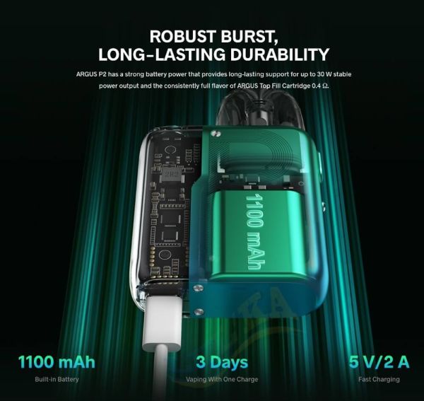 Voopoo Argus P2 30W Kit 1100 mAh (Neon Blue) Voopoo Argus P2 30W Kit 1100 mAh (Neon Blue)