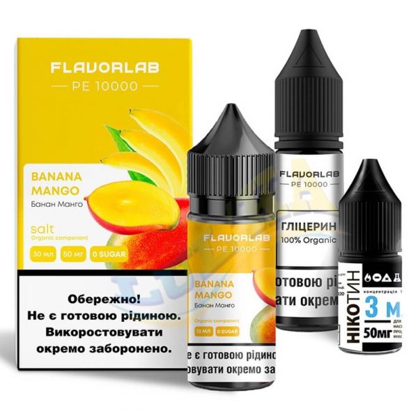 Набор FlavorLab PE 10000 Banana Mango 30ml 50mg Salt