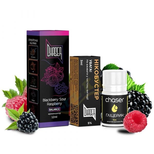 Набор Chaser Salt Blackberry Sour Raspberry (50 мг/мл) 30 мл Набор Chaser Salt Blackberry Sour Raspberry (50 мг/мл) 30 мл