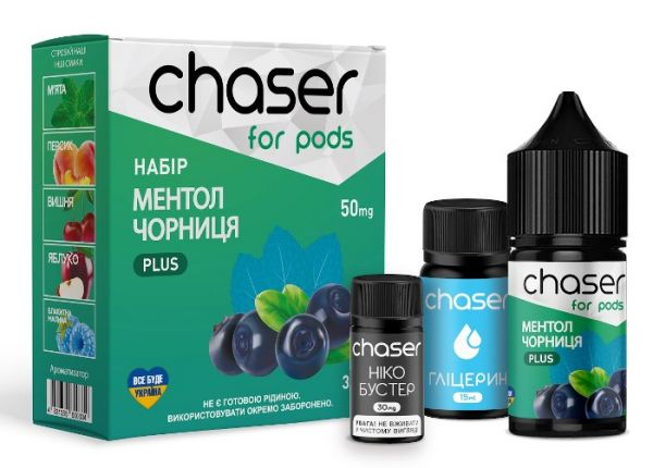 Набор Chaser for pods Salt Blueberry Menthol (50 мг/мл) 30 мл Набор Chaser for pods Salt Blueberry Menthol (50 мг/мл) 30 мл