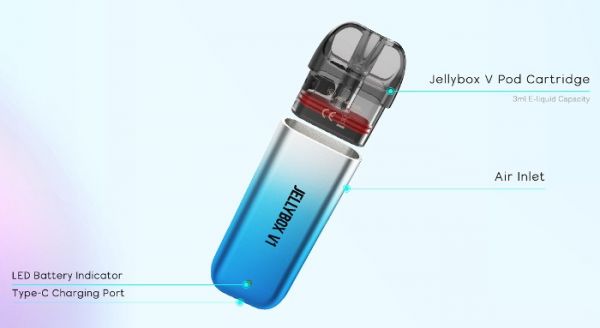 Rincoe Jellybox V1 Pod Kit 750 mAh (Gray) Rincoe Jellybox V1 Pod Kit 750 mAh (Gray)