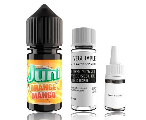 Комплект Juni Salt Orange Mango 50 мг/мл 30 мл. Комплект Juni Salt Orange Mango 50 мг/мл 30 мл.