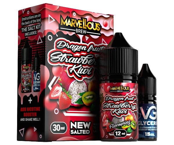 Набор Marvellous Brew Salt Kit Dragon fruit Strawberry Kiwi 30 мл.  Набор Marvellous Brew Salt Kit Dragon fruit Strawberry Kiwi 30 мл.