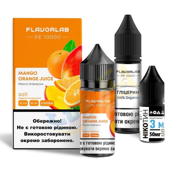 Набор FlavorLab PE 10000 Mango Orange Juice 30ml 50mg Salt