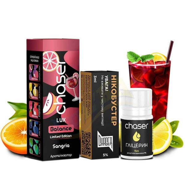 Набор Chaser Lux Sangria Salt (50 мг/мл) 30 мл Набор Chaser Lux Sangria Salt (50 мг/мл) 30 мл