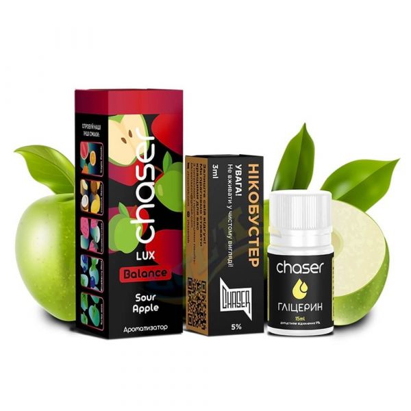 Набор Chaser Lux Sour Apple Salt (50 мг/мл) 30 мл Набор Chaser Lux Sour Apple Salt (50 мг/мл) 30 мл