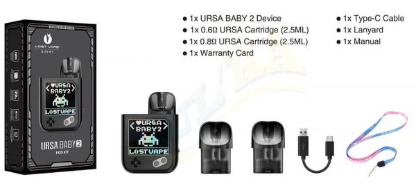 Lost Vape Ursa Baby 2 Kit 22W 900mAh (Joy Black x Pixel Role) Lost Vape Ursa Baby 2 Kit 22W 900mAh (Joy Black x Pixel Role)