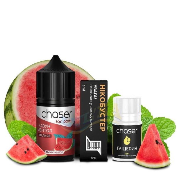 Набор Chaser for pods Salt Watermelon Menthol (50 мг/мл) 30 мл. Набор Chaser for pods Salt Watermelon Menthol (50 мг/мл) 30 мл.